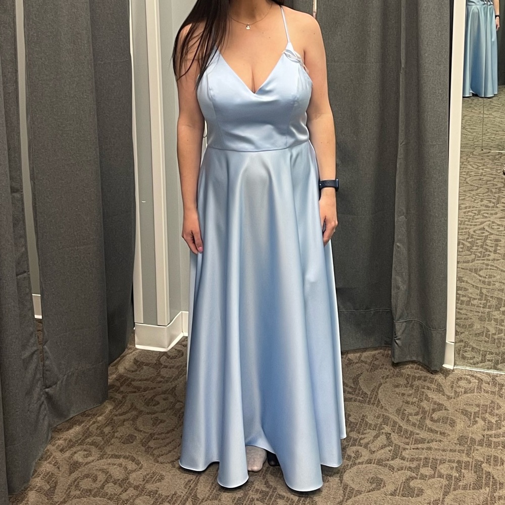 David’s Bridal Ice Blue Dress